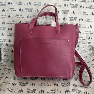 Portland Leather Goods Medium Classic Crossbody Tote - Mulberry